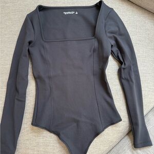 Abercrombie & Fitch Black Long Sleeve Bodysuit